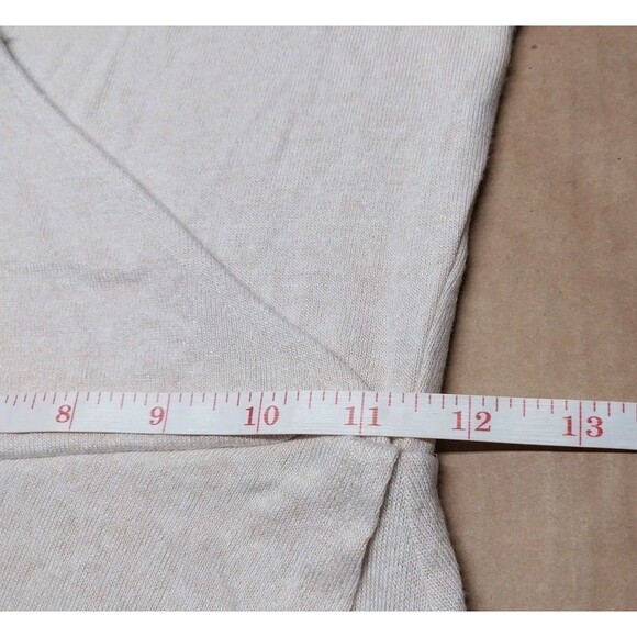 FOREVER 21 Womens Small Cream Wrap Dress A Line Cap Sleeve V Neck Fitted Beach - Picture 8 of 12